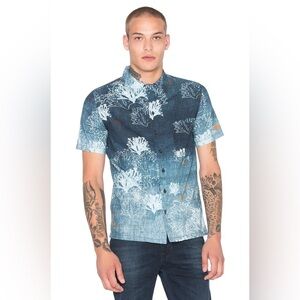 NWT Men’s NUDIE JEANS Brandon Seaweed Shirt - Blue Size XXL 100% Organic Cotton